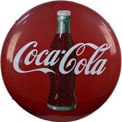 Large Coca Cola Red Porcelain Button Sign