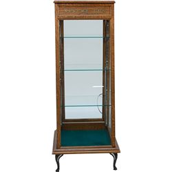 Lighted Kis-Me Gum Oak & Glass Slanted Floor Display Ca