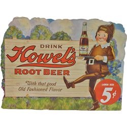 Drink Howel's Root Beer Easel-Back Cardboard Advertisem