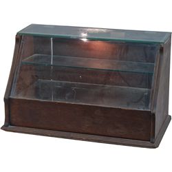 Wood & Glass Light-Up Countertop Display Showcase