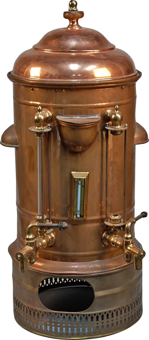 Early Copper Brass Countertop Hot Beverage Dispenser