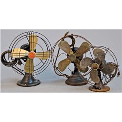 Lot of 3 Vintage Desktop Electric Fans:
