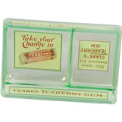 Clark's Teaberry Gum Glass Countertop 2-Compartment Cha