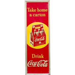 Drink Coca Cola Embossed Self-Framed Tin Advertisement