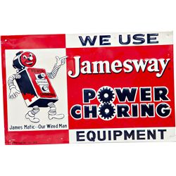 Jamesway Power Choring Equipment Embossed Tin Advertise