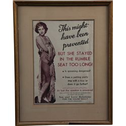 Sex and Love Relations Book Advertisement Sign in Frame