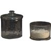 Image 1 : Lot Of 2 Countertop Embossed Glass Containers: