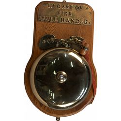 Emergency Fire Bell w/ Pull Handle On Attached Leather