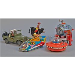 Lot of 5 - Vintage Misc. Made in Japan Tin Toys:
