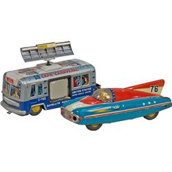 Lot of 2 - Vintage Made in Japan Litho. Tin Toys: