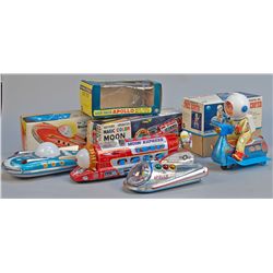 Lot of 4 - Vintage Space Related Tin Toys: