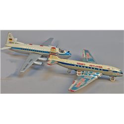 Lot of 2 - Vintage Misc. Airplane Litho. Tin Toys:
