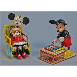 Lot of 2 - Vintage Made In Japan Walt Disney Toys: