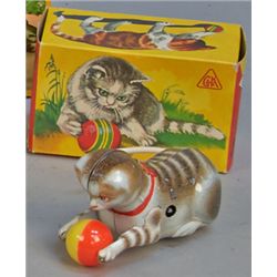 Cat Playing w/ Multi-Colored Ball