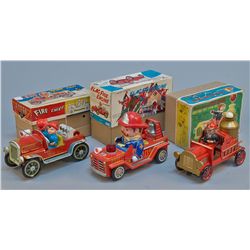 Lot of 3 - Vintage Misc. Fire Engine Toys: