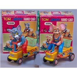Lot of 2 - Vintage Made In Japan Handcar Toys: