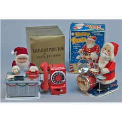 Lot of 2 - Vintage Made In Japan Santa Claus Toys: