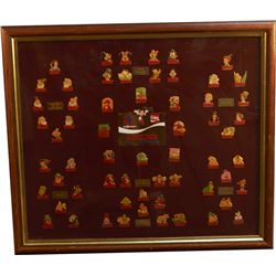 "Disney" Characters Coca-Cola Pin Set in Display Frame