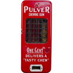 1 Cent Pulver "Too Choos" Red Porcelain Case Vending