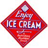 Image 1 : "Enjoy Ice Cream" Reverse On Glass Diamond-Shaped Sign