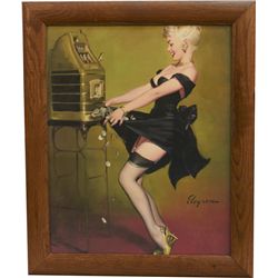 Gil Elvgren "Jackpot" Pin-Up Girl Print On Canvas