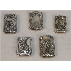 Lot of 5 Early Ornate Match Safes: