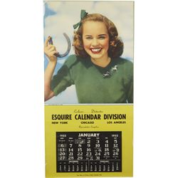 January 1952 "Good Luck" Esquire Calendar
