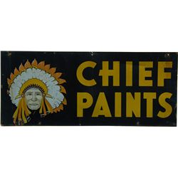 "Chief Paints" Double Sided Tin Sign