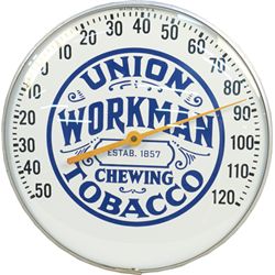 Union Workman Chewing Tobacco Round Thermometer Sign