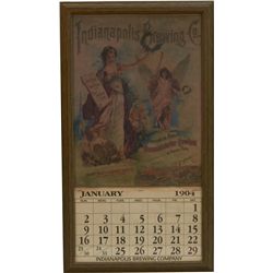 Indianapolis Brewing Co. 1904 Calendar in Frame