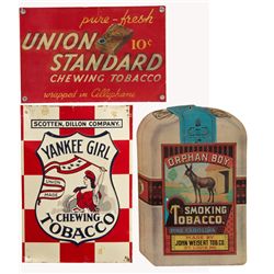 Lot of 3 Tobacco Signs:
