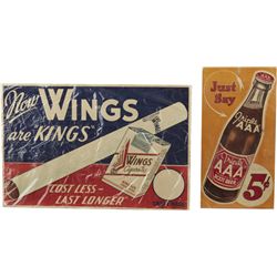 Lot of 2 Advertisement Signs: