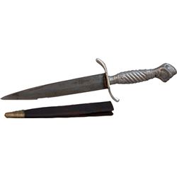 Vintage Steel Knife w/ Ornate Claw-Ball Handle w/ Sheat
