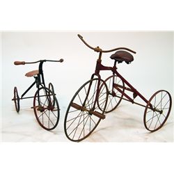 Lot of 2 - Early Cast-Iron Tricycles: