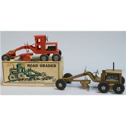 Lot of 2 - Vintage Road Grader Construction Toys: