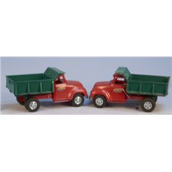 Lot of 2 - Vintage Tonka Toys Dump Trucks c1956