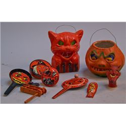 Lot of 9 - Vintage Misc. Halloween Items: