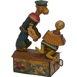Vintage Marx, USA. "Popeye And Olive Oyl On Roof"