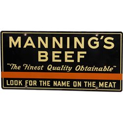 Manning's Beef Porcelain Sign
