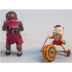 Lot of 2 - Vintage Made n Japan Celluloid Toys c1945-1