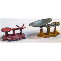 Lot of 2 - Vintage Cast-Iron Miniature Balance Scales