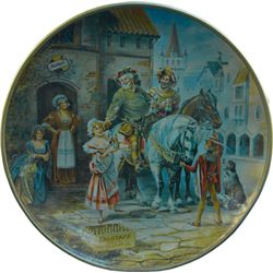 Large Falstaff Brewery Tin Round Advertisement Plate
