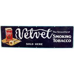 velvet tobacco sign Early 20th Century Porcelain Vintage Metal Velvet Pipe Tobacco