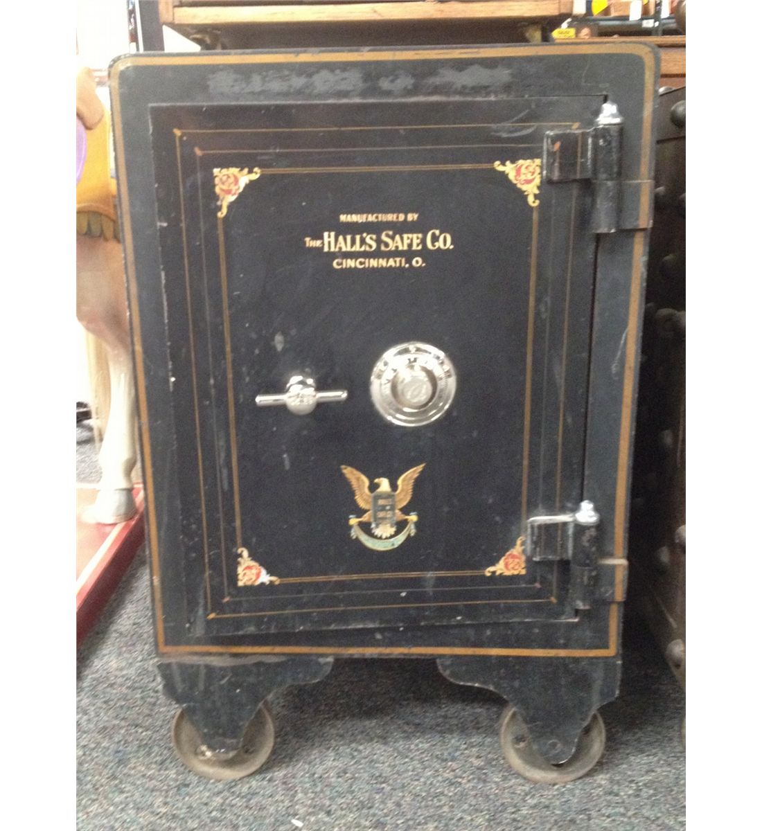 Antique "Halls" Safe in Original Paint & Artwork