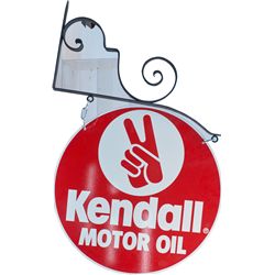 "Kendall Motor Oil" Round Double Sided Tin Sign c1984