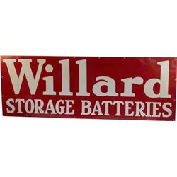 "Willard Storage Batteries" Red Porcelain Sign c1930s