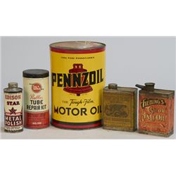 Lot of 5 - Vintage Misc. Tin Cans: