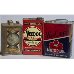 Lot of 3 - Vintage Misc. Automotive Metal Cans
