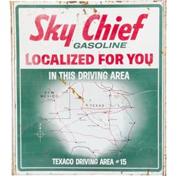 Sky Chief Gasoline Tin Sign