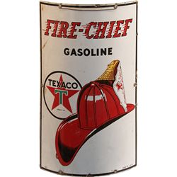 "Texaco FIRE CHIEF Gasoline" Curved Porcelain Tank